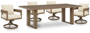 Serene Bay Outdoor Dining Table and 4 Chairs in Dark Brown - PKG021208