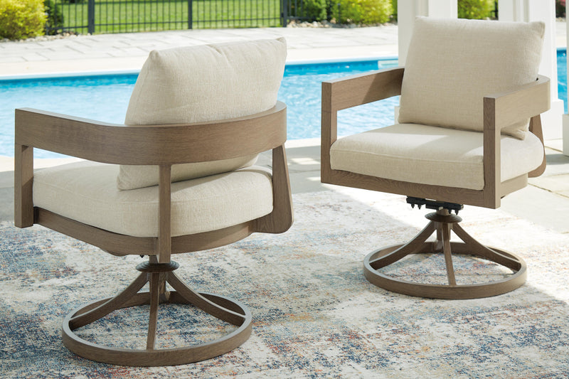 Serene Bay Outdoor Dining Table and 6 Chairs in Dark Brown - PKG021211