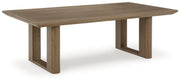 Serene Bay Outdoor Sofa and 2 Chairs with Coffee Table in Dark Brown/White from Ashley - Luna Furniture