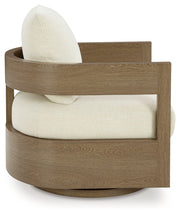 Serene Bay Outdoor Sofa and 2 Chairs with Coffee Table in Dark Brown/White from Ashley - Luna Furniture