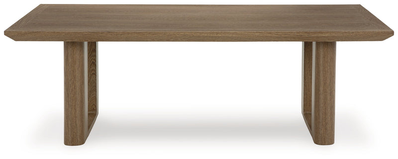 Serene Bay Outdoor Sofa and Loveseat with Coffee Table in Dark Brown/White from Ashley - Luna Furniture