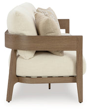 Serene Bay Outdoor Sofa and Loveseat with Coffee Table in Dark Brown/White from Ashley - Luna Furniture