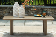 Serene Bay Outdoor Sofa and Loveseat with Coffee Table in Dark Brown/White from Ashley - Luna Furniture