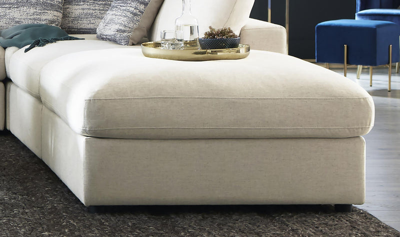 Serene Square Upholstered Ottoman Beige - 551323