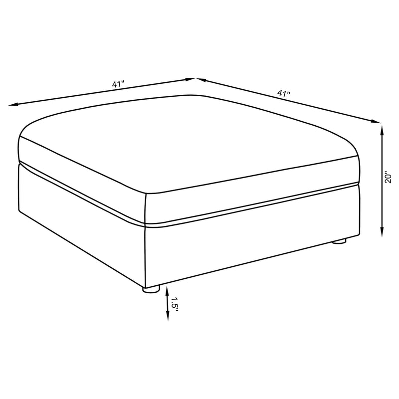 Serene Square Upholstered Ottoman Beige - 551323