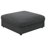 Serene Square Upholstered Ottoman Charcoal - 551326