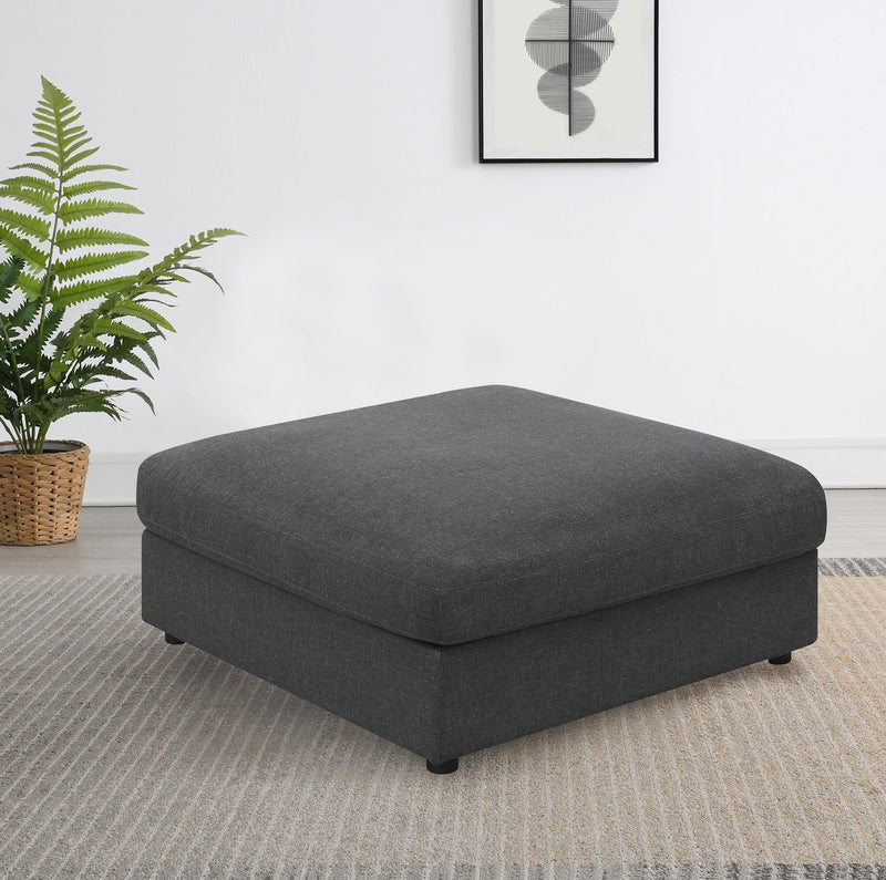Serene Square Upholstered Ottoman Charcoal - 551326