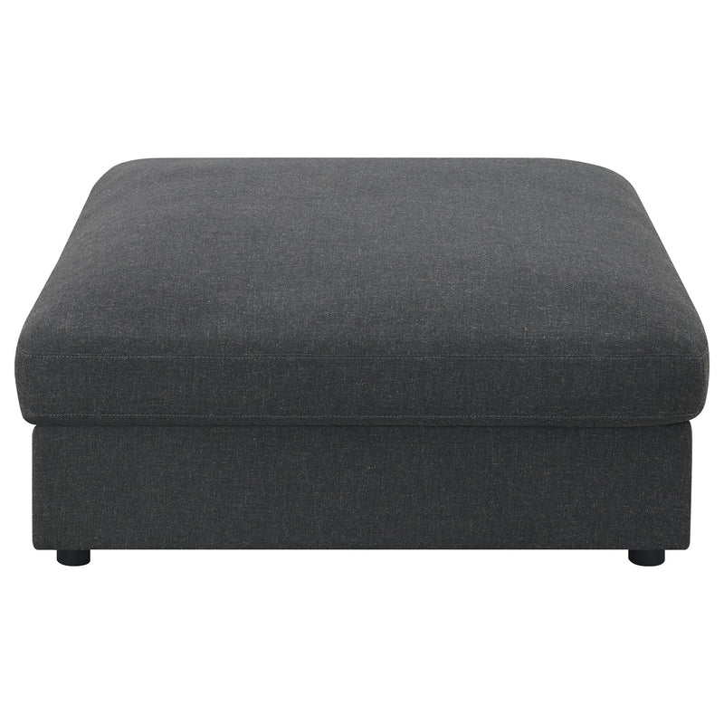 Serene Square Upholstered Ottoman Charcoal - 551326