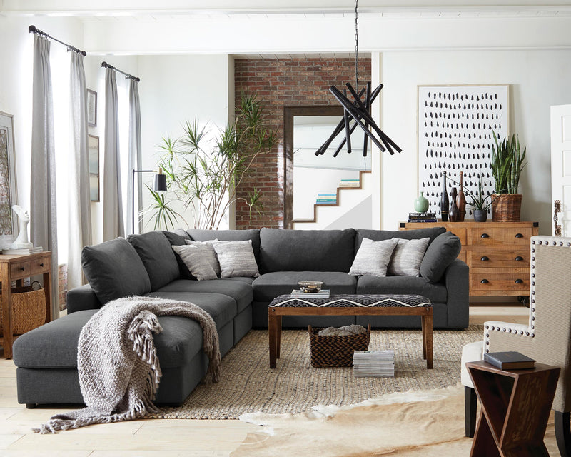 Serene Square Upholstered Ottoman Charcoal - 551326
