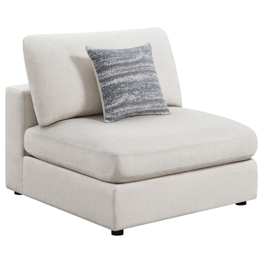 Serene Upholstered Armless Chair Beige - 551321