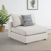 Serene Upholstered Armless Chair Beige - 551321