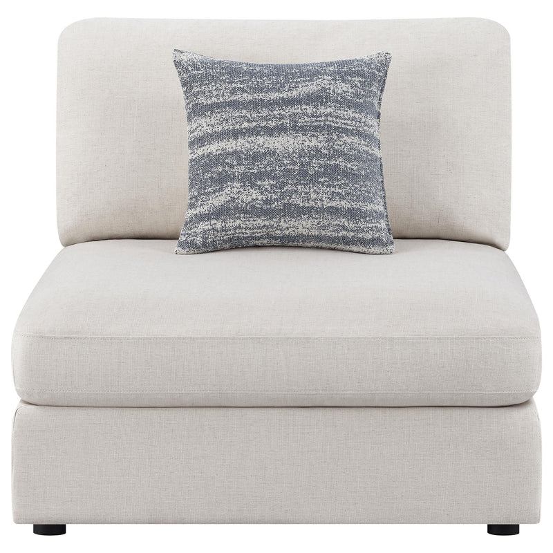 Serene Upholstered Armless Chair Beige - 551321
