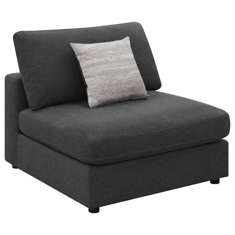 Serene Upholstered Armless Chair Charcoal - 551324