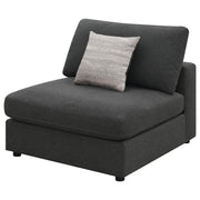 Serene Upholstered Armless Chair Charcoal - 551324