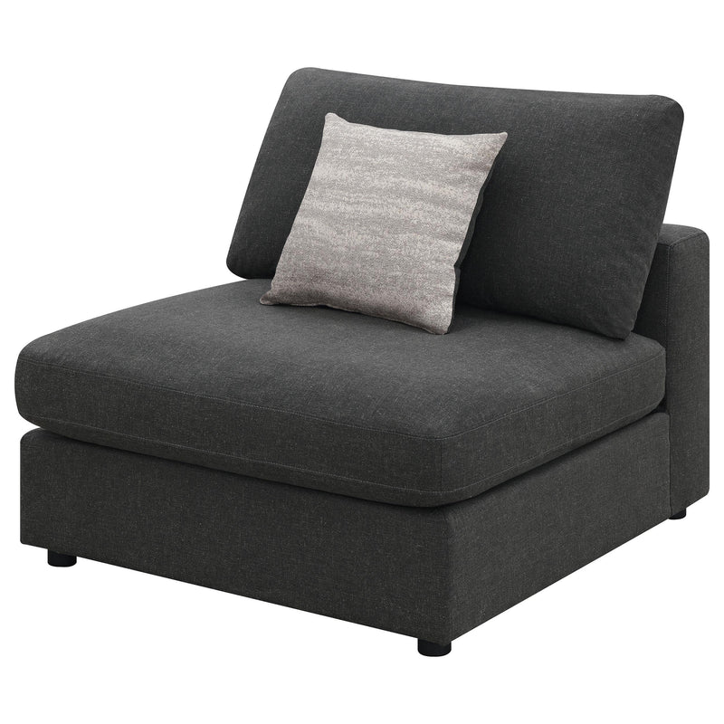 Serene Upholstered Armless Chair Charcoal - 551324