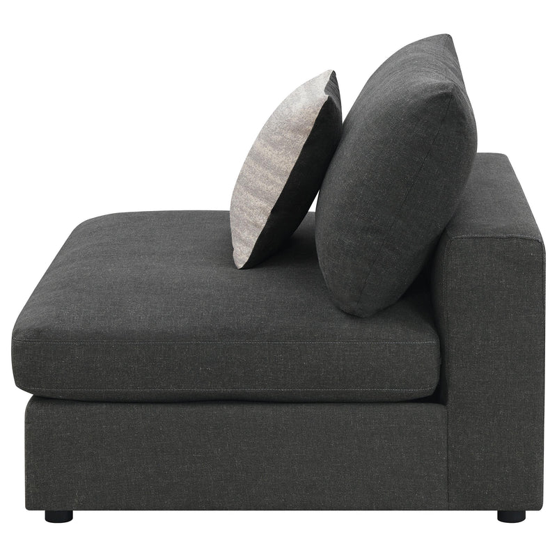 Serene Upholstered Armless Chair Charcoal - 551324