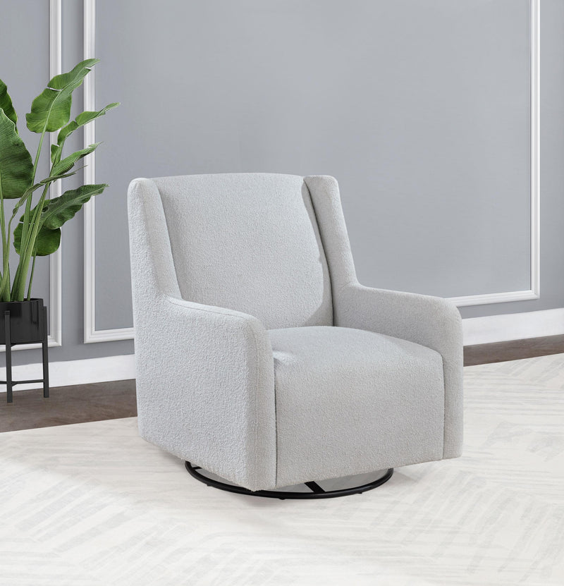 Serra Boucle Upholstered Swivel Glider Dove Grey - 902454