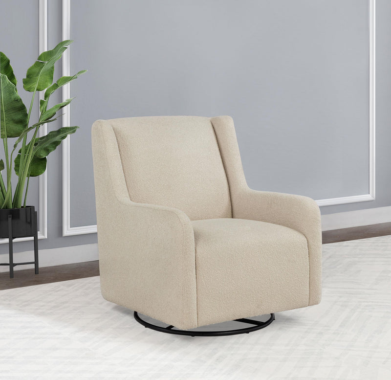 Serra Boucle Upholstered Swivel Glider Sandy Beige - 902453