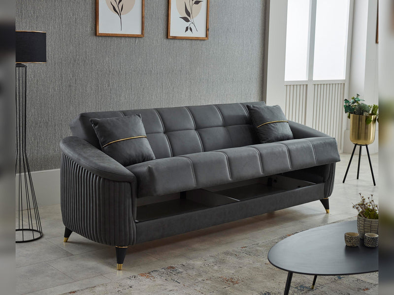 Serva 3-pieces (Sofa & Loveseat & Chair) Livingroom in Dark Grey - Beige - 200-SIM-SER-TALAS10-TALAS01-321