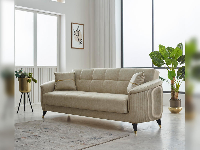 Serva 3-pieces (Sofa & Loveseat & Chair) Livingroom in Dark Grey - Beige - 200-SIM-SER-TALAS10-TALAS01-321