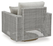 Seton Creek 2 Outdoor Lounge Chairs with End Table in Gray from Ashley - Luna Furniture