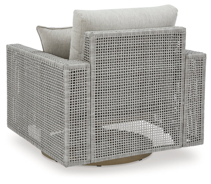 Seton Creek 2 Outdoor Lounge Chairs with End Table in Gray from Ashley - Luna Furniture