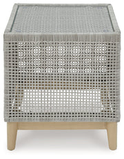 Seton Creek 2 Outdoor Lounge Chairs with End Table in Gray from Ashley - Luna Furniture