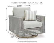 Seton Creek Outdoor Lounge Chair and Ottoman in Gray from Ashley - Luna Furniture