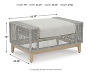 Seton Creek Outdoor Lounge Chair and Ottoman in Gray from Ashley - Luna Furniture