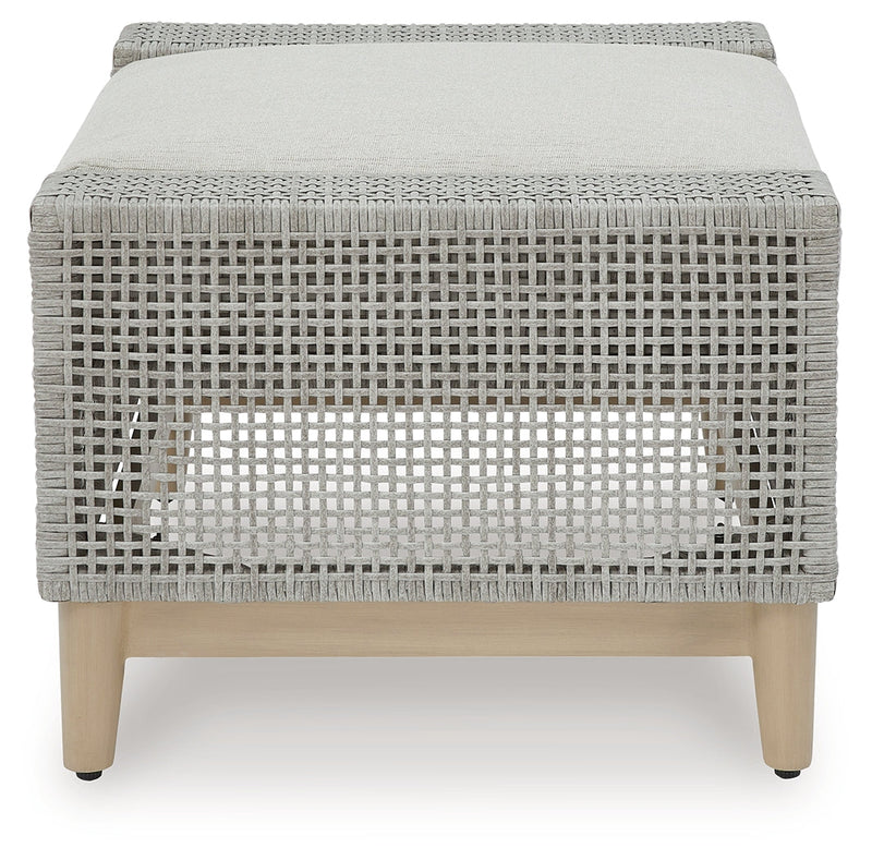 Seton Creek Outdoor Lounge Chair and Ottoman in Gray from Ashley - Luna Furniture