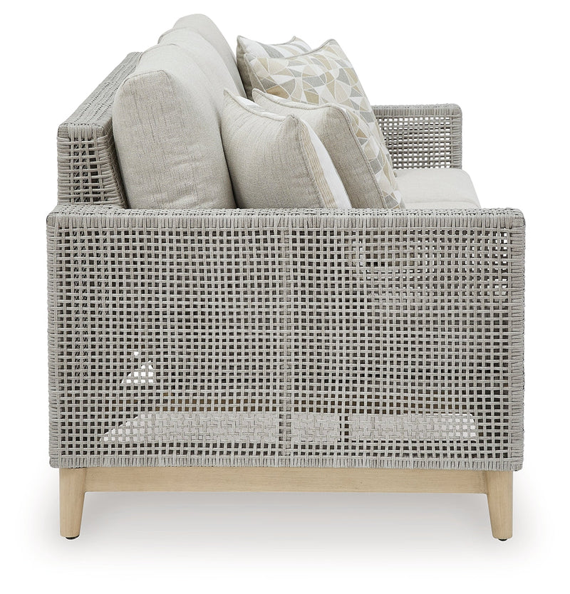 Seton Creek Outdoor Sofa and Loveseat in Gray from Ashley - Luna Furniture
