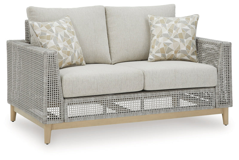 Seton Creek Outdoor Sofa and Loveseat in Gray from Ashley - Luna Furniture