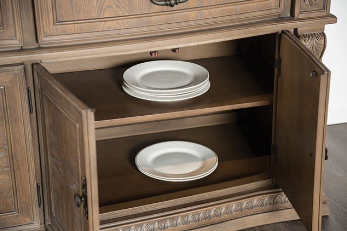 Seven Oaks Weathered Oak Hutch & Buffet - FM3418AK-HB-SET