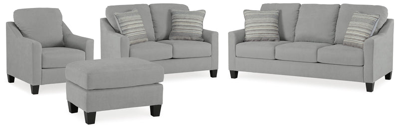 Shadow Adlai Sofa, Loveseat, Chair and Ottoman - PKG019286