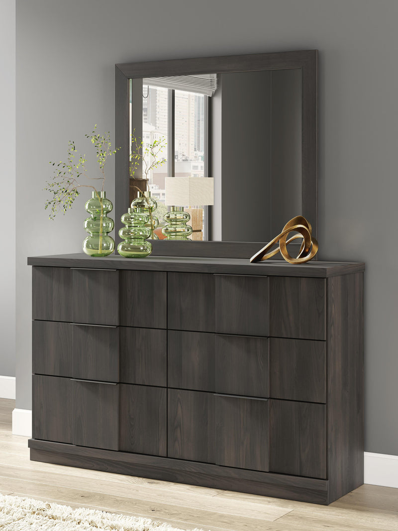 Shaehartin Dark Brown Dresser and Mirror - PCB3167B1