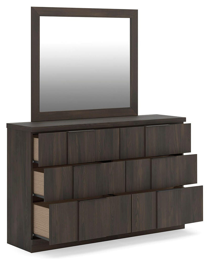 Shaehartin Dark Brown Dresser and Mirror - PCB3167B1