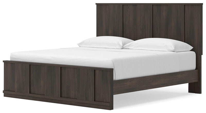 Shaehartin Dark Brown King Panel Platform Bed - PCB3167B7
