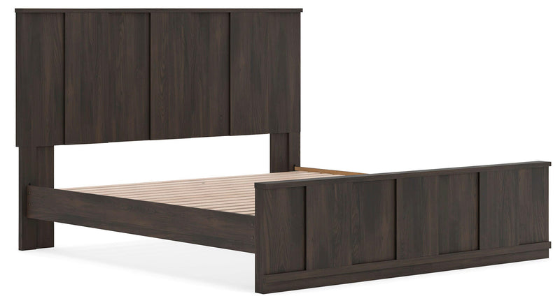 Shaehartin Dark Brown King Panel Platform Bed - PCB3167B7