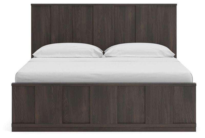 Shaehartin Dark Brown King Panel Platform Bed - PCB3167B7