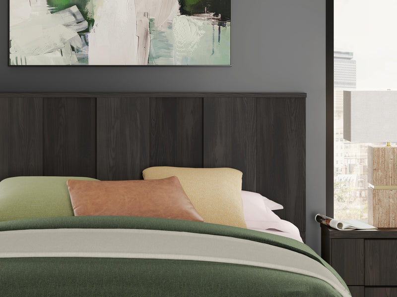 Shaehartin Dark Brown King Panel Platform Bed - PCB3167B7
