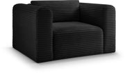 Shaggy Corduroy Performance Fabric Upholstered Accent Chair in Black - 641Black-Chair
