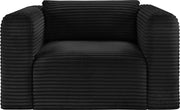 Shaggy Corduroy Performance Fabric Upholstered Accent Chair in Black - 641Black-Chair