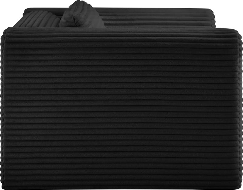 Shaggy Corduroy Performance Fabric Upholstered Accent Chair in Black - 641Black-Chair