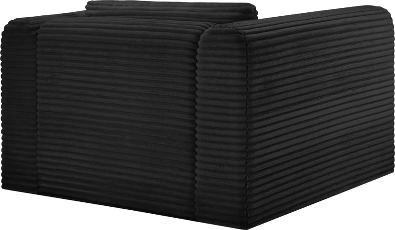 Shaggy Corduroy Performance Fabric Upholstered Accent Chair in Black - 641Black-Chair