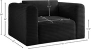 Shaggy Corduroy Performance Fabric Upholstered Accent Chair in Black - 641Black-Chair