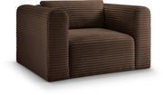 Shaggy Corduroy Performance Fabric Upholstered Accent Chair in Brown - 641Brown-Chair