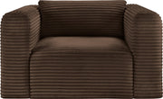Shaggy Corduroy Performance Fabric Upholstered Accent Chair in Brown - 641Brown-Chair