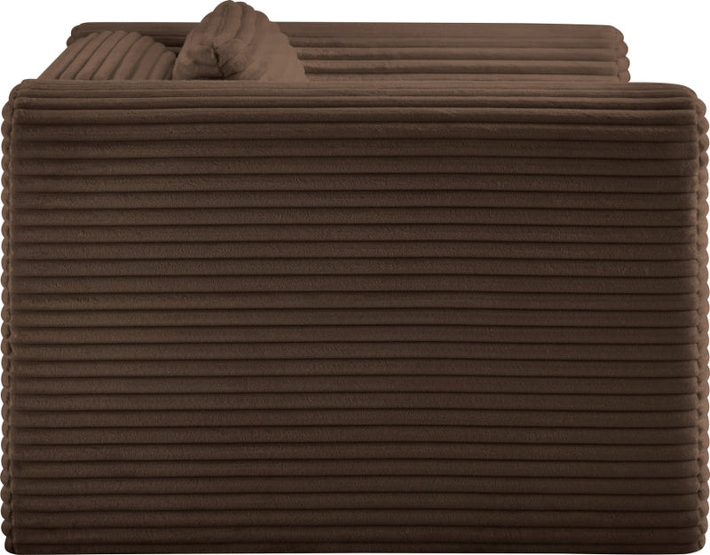 Shaggy Corduroy Performance Fabric Upholstered Accent Chair in Brown - 641Brown-Chair