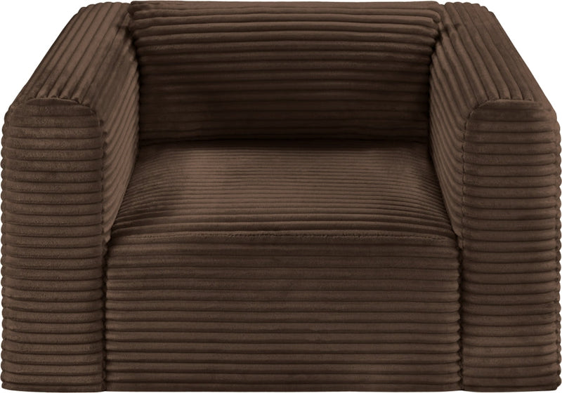Shaggy Corduroy Performance Fabric Upholstered Accent Chair in Brown - 641Brown-Chair