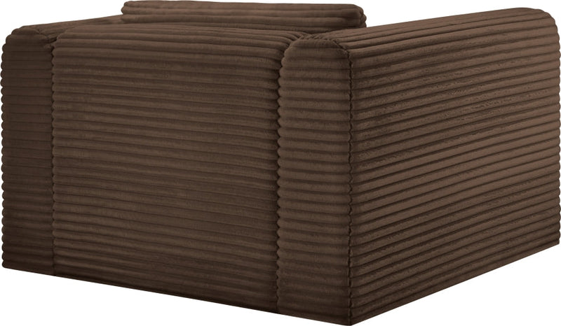 Shaggy Corduroy Performance Fabric Upholstered Accent Chair in Brown - 641Brown-Chair